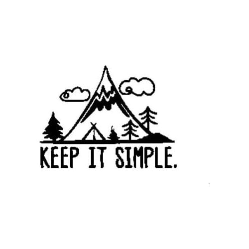 Personality Keep It Simple and Adventurous Personality Car Sticker Decal Motorcycle Pvc Sticker for Various Models Black/white