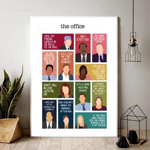 Classic TV Show The Office Characters Posters Nordic Wall Art Prints Canvas Painting Motivational Movie Quote Picture Home Decor