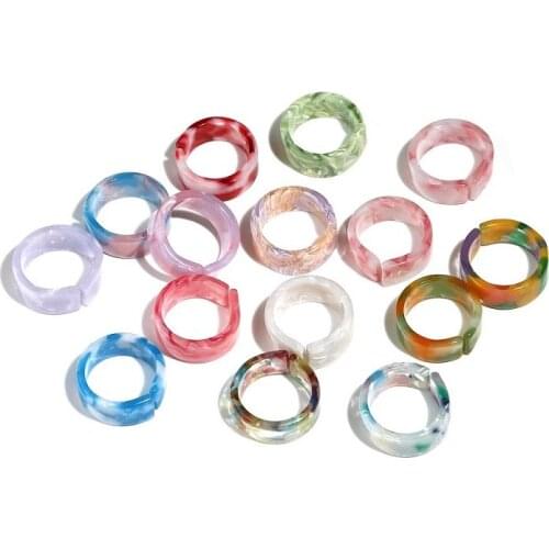 5PCS a Set Cute Lovely Colorful Finger Rings Dome Knuckle Finger Stackable Joint Ring Macarons Resin Ring Female Jewelry Gifts