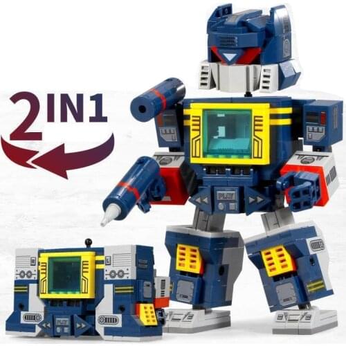 New Transformation Building Blocks Toys Action Figures 2 IN1 Deformation Robot Recorder 3D Model Set Diy Toys for Boys
