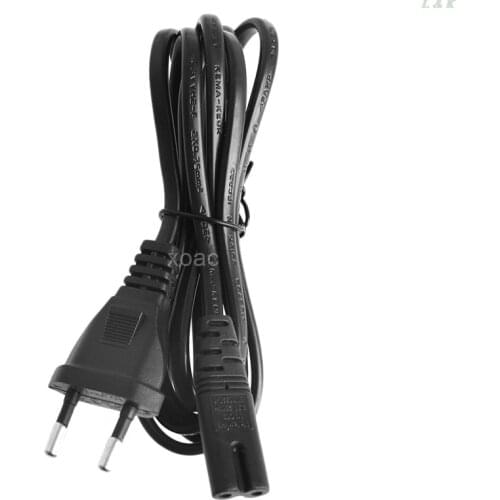 Short C7 To EU European 2-Pin Plug AC Power Cable Lead Cord 1.5M 5Ft Figure 8 M08 dropship