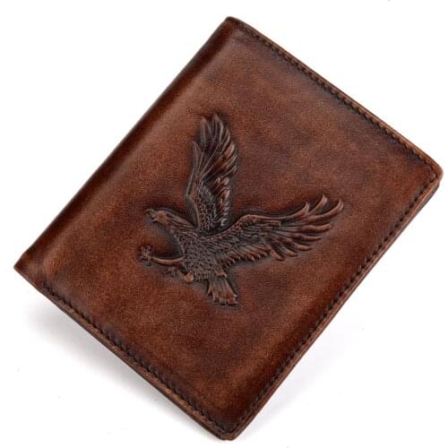 2018 New Genuine Leather Men Wallets Vintage Purse Luxury Brand Bifold PORTFOLIO Rfid Fashion Magic Vallet Male Coin Pocket