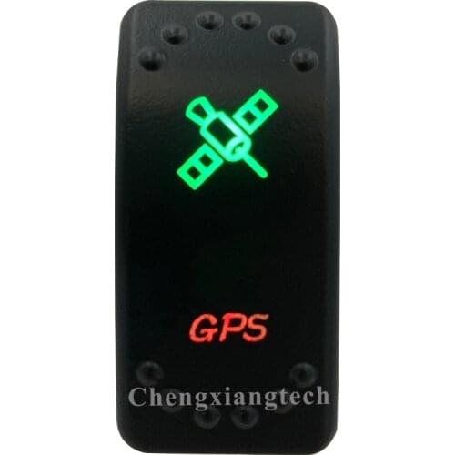 12v 24v, On Off, Up Green & Down Red Led Backlit -GPS- Laser Rocker Switch for Car Boat Truck Bus Push Switch