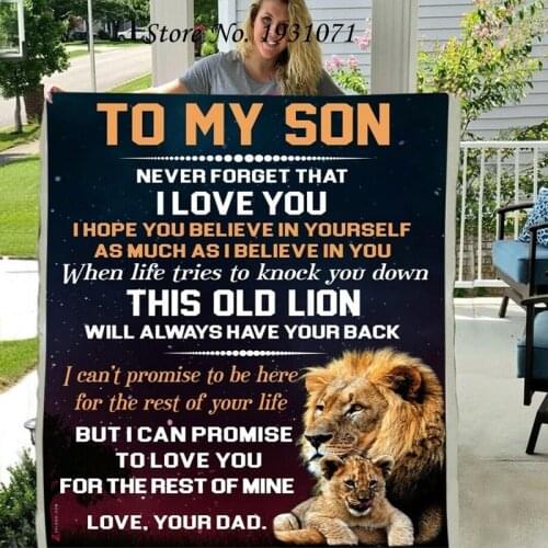 Gift Letter To My Son 3D Printed Fleece Blanket for Beds Thick Quilt Fashion Throw Blanket From Your Love Dad L86