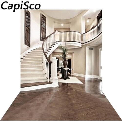 Capisco Vinyl Photography Background Interior Staircase Hall Mansion Photographic Backdrop for Studio Photo Props