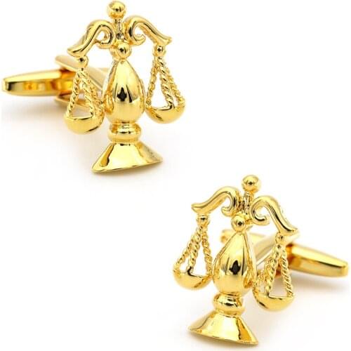 Mens Justice Cuff Links Copper Material Golden Color