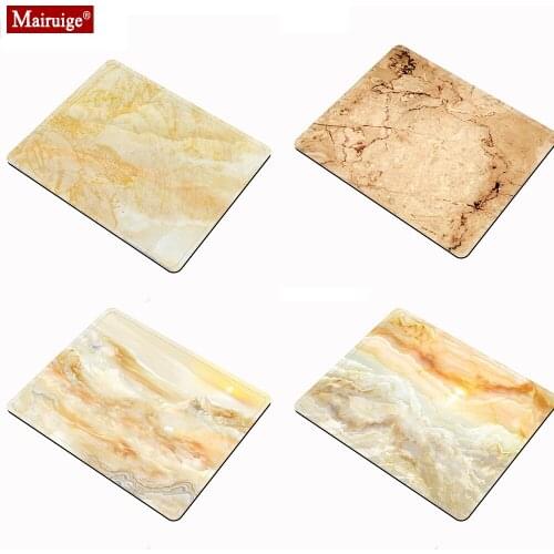 Yellow Mousepad 18x20cm Marble Texture Pattern Simplicity Small Mouse Mat Office Desk Mats Computer Gaming Mouse Pad