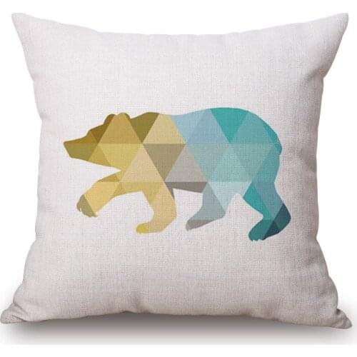 1 piece Elegant Color Simple Painting Pattern Seat hug pillow cover Decorative Home Chair Throw Pillow Case Cotton Linen 45cm