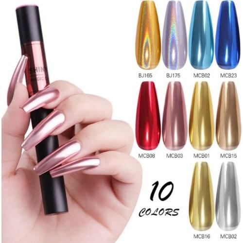 1Pcs Magic Powder Pen Air Cushion Effect Nail Glitter Fast Design Manicure Makeup Holographic Chrome Nail Art Mirror