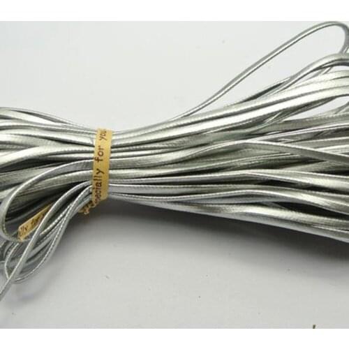 10 Meter Silver Flat Soft Synthetic Leather Jewelry Cord Lace String 3X1mm