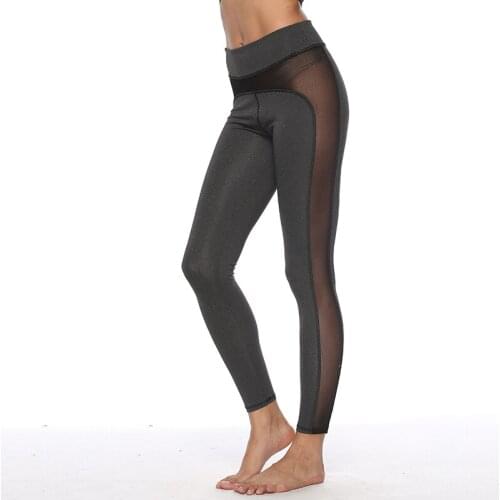 2020 Sexy Casual Fitness Stitching Mesh Leggings Women High Quality Fashion Fitness Leggings High Waist Workout Leggins
