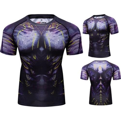 2021 Sport Running Rashguard Compression T-Shirt Short Sleeves Fitness MMA Training Clothes Gym Rashguard