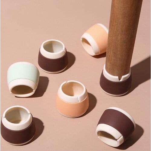 24Pcs Silicone Table Chair Leg Mat Foot Protection Bottom Cover Pads Non-Slip Chair Leg Caps Wood Floor Protector