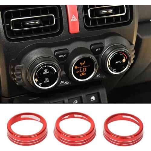 3pcs Set Air Conditioning Knob AC Button Ring For Suzuki Jimny 2019 2020