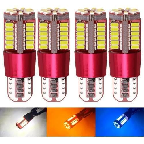 4PCS T10 W5W 194 White Canbus OBC Error Free Car Bulb LED Light Interior Map Read Door License Plate Auto Lamps 3014SMD 57 Chips