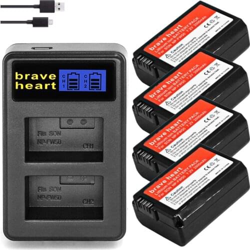 NP-FW50 NP FW50 FW50 Battery+LCD USB Dual Charger for Sony A6000 5100 a3000 a35 A55 a7s II alpha 55 alpha 7 A72 A7R Nex7 NE