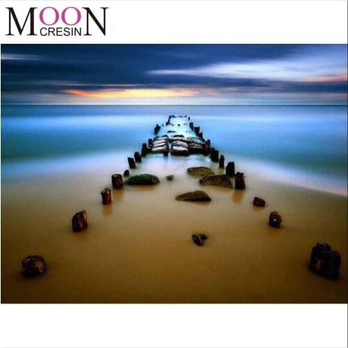 5D Diy Diamond Painting New Arrivals Sea Landscape Full Mosaic Stone Bridge Home Decor Embroidery Scenery Handmade Rhinestones