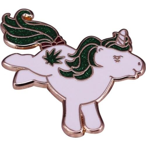 Glitter Unicorn Horse Brooch