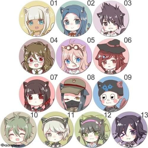 58MM Anime Danganronpa Brooch Pin Badge Accessories For Clothes Backpack Decoration Childrens Gift