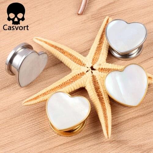 Casvort 2PCS new fashion ear plug tunnel body jewelry piercing ear gauges expander stretcher pair selling