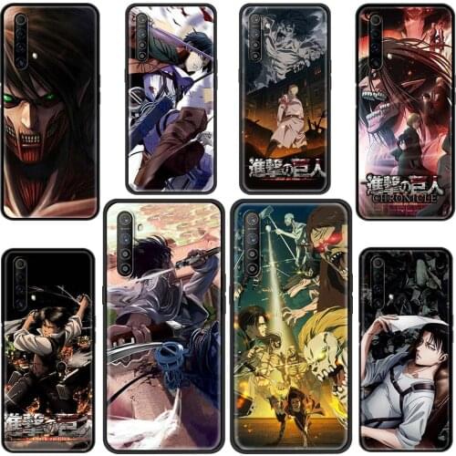 Phone Shell For Oppo Realme 8 Pro Case Realme GT XT X3 X2 Q3 5 6 6i 7 Pro C15 C21 Soft Cover Anime Japanese Attack On Titan