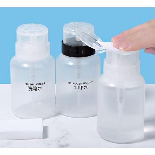 200ml Nail UV Gel Polish Empty Pump Dispenser Alcohol Liquid Acetone Polish Remover Pressure Bottle Nail UV Gel Clean Container