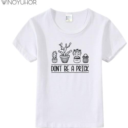 Don't Be A Prick Letters Print Tshirt Kids Boy Girl Funny Cotton Top Summer Short Sleeve T Shirt Children Toddler Clothes