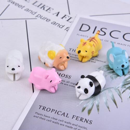 Cute Animal Shape Cable Protector Soft Silicone Anti Break Data Line Protective Cell Computers Mobile Phone Accessories