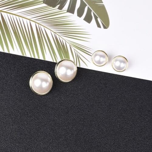 HOWAWAY Fashion Jewelry big Round Pearl Studs Earrings White Imitation Pearl Earrings Statement Earrings for female