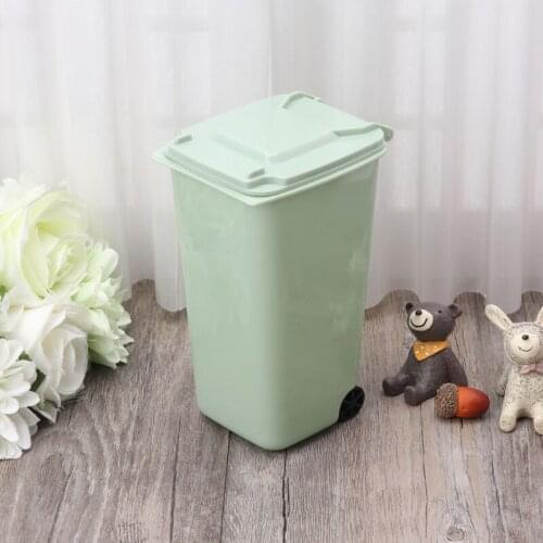 Mini Wheelie Trash Can Pen Holder Storage Bin Desktop Organizer Garbage Bucket,Desktop Trash Can Cute,Desktop Trash Can Mini