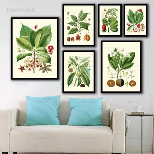 Wall Art Canvas Paintings Nordic Style Plant Chestnut Leaves Pictures Prints Home Decorative Poster for Living Room Modular
