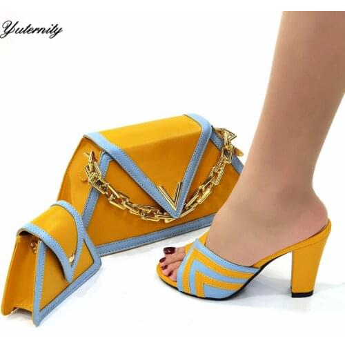 Capputine Purple Color Italian PU Shoes And Matching Bag Set 2019 Novelty Fashion High Heels Shoes And Bag Set For New Year