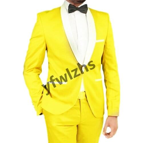 New Arrival One Button Groomsmen Shawl Lapel Groom Tuxedos Men Suits Wedding/Prom Best Blazer ( Jacket+Pants+Tie) D156