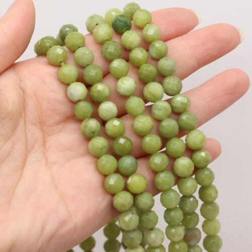 New Style Natural Stone Beads Round Section Mustard Stone Loose Bead 8 MM For Jewelry Making DIY Necklace Earrings Accessory