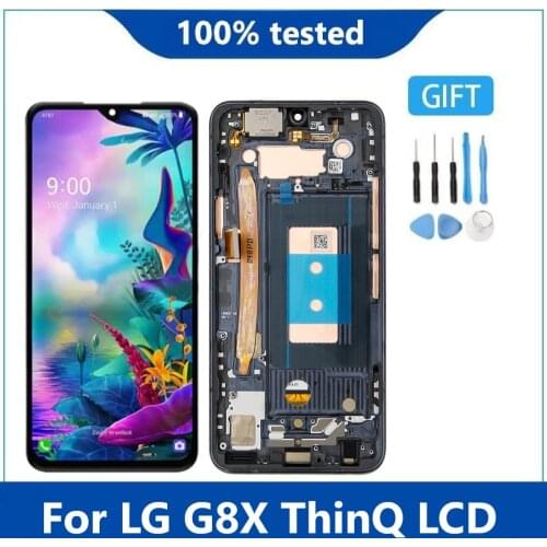 Original AMOLED For 6.4'' LG G8X ThinQ LLMG850EMW LCD Display Touch Screen Digitizer Assembly Replacement For LG G8X LCD Frame