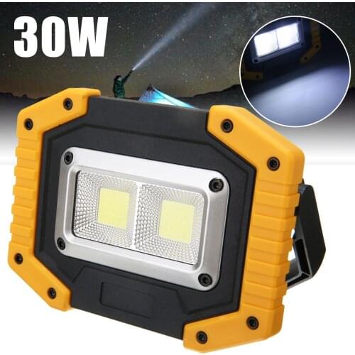 Portable 2 COB 30W 800LM Rechargeable IP65 LED Flood Light Spot Lamp Outdoor Working Emergency Portable Spotlights