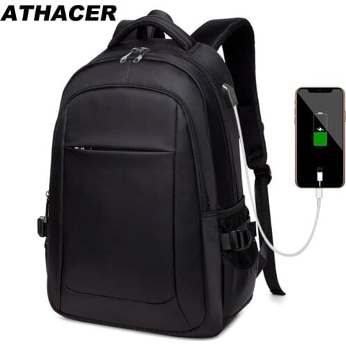 Athacer Durable Laptop Bag Waterproof Backpack USB Charging Anti Theft Men Travel Business School Bags Women Casual DayPack
