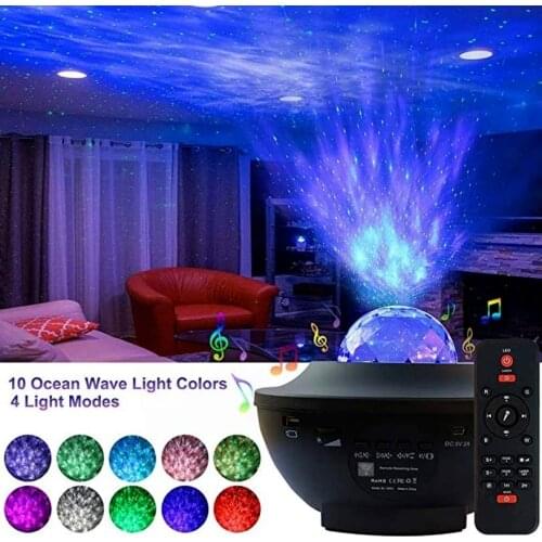 Starry Sky Galaxy Projector Light Bluetooth Usb Voice Control Music Player LED Night Light USB Charging Projection Lamp Gift