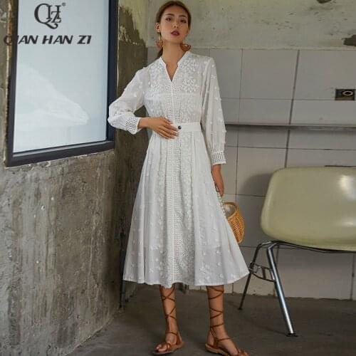 Qian Han Zi White Summer Dresses