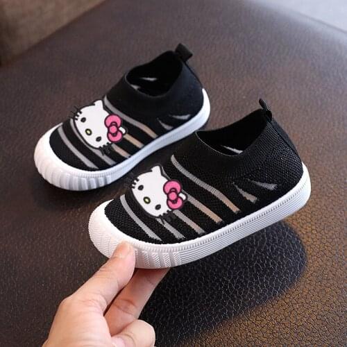 Sanrio hello kitty spring and autumn children casual shoes stretch socks shoes boys and girls sports shoes old shoes knitting