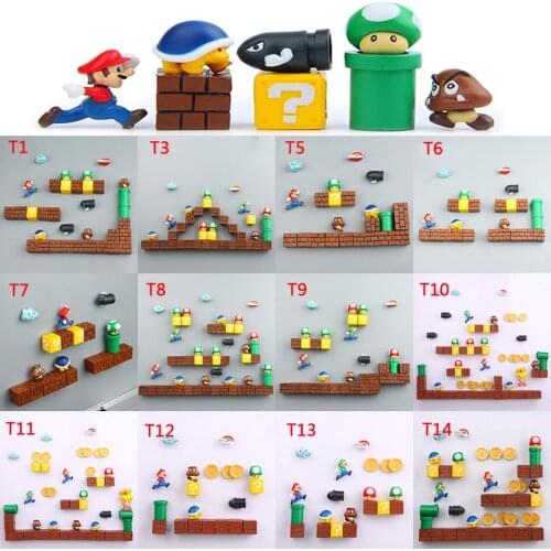 Super Mario DIY Fridge Refrigerator Magnet TV FC Childhood Game Japan Cartoon Gaming Cartoon 3D Ice Box Paster Icebox Sticker