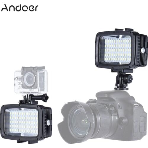 Andoer Ultra Bright 1800LM 3 Modes Waterproof Underwater 40m 5500K 60pcs LED Diving Light Video Studio Photo Lamp for GoPro
