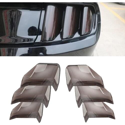 6x Rear Tail Light Lamp Cover Guard for Ford Mustang 2018 2019 Smoked Black