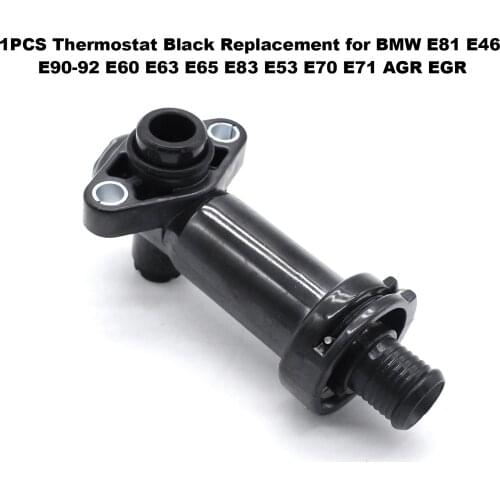 1PCS Thermostat Black Replacement for BMW E81 E46 E90-92 E60 E63 E65 E83 E53 E70 E71 AGR EGR