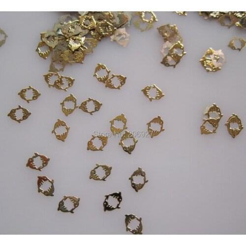 MS261-2 100pcs Gold Cute Pisces Constellation Metal Sticker Nail Art Metal Sticker Nail Art Decoration Non-adhesive Sticker