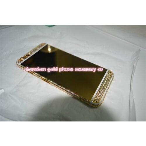 24ct. Gold Limited edition housing back battery cover WITH DIAMOND for phone 6 6s plus free shipping