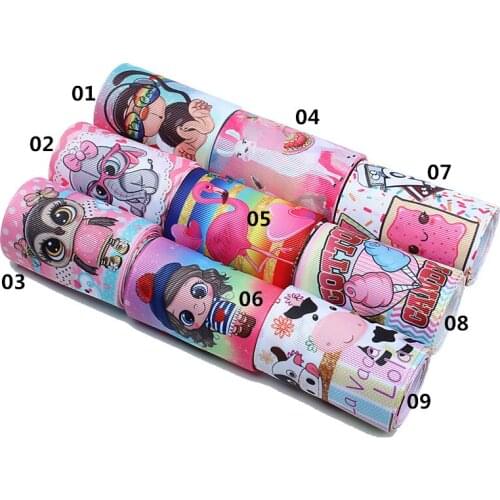 50 yards/lot) Free shipping 22mm 25mm 38mm cartoon and animal printed baby ribbon