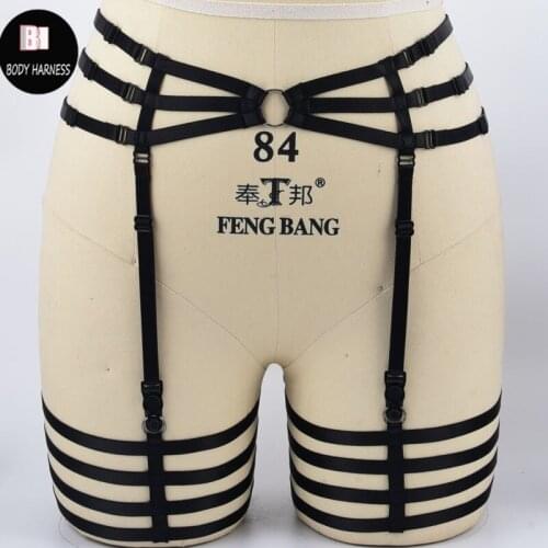 Harness Black Fetish Garter Belt Body Bondage adjustable Stocking Belt Body Harness Gothic Sexy body belt Leg Garter Wedding