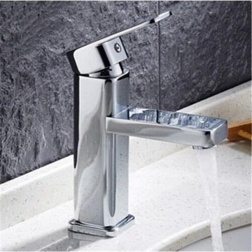 Black Hot Cold Faucet Bathroom Sink Faucets Water Mixer Deck Mounted Single Hole Bath Tap Stream Chrome Finished 70