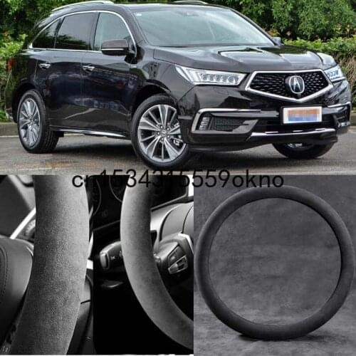 For Acura MDX Black Alcantara Suede Car Steering Wheel Cover Car Accessories